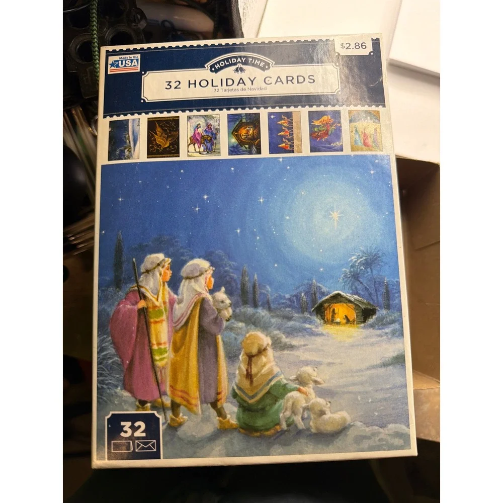 Holiday Time Religious Christmas Cards Nativity Shepherds Angels 19 Count Box